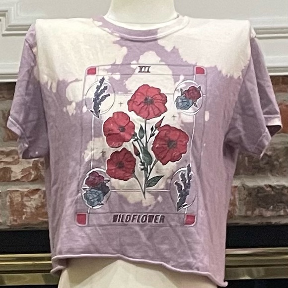 Fifth Sun Tops - Wildflower lavender crop top tie dyed oversized tee / S / Excellent condition